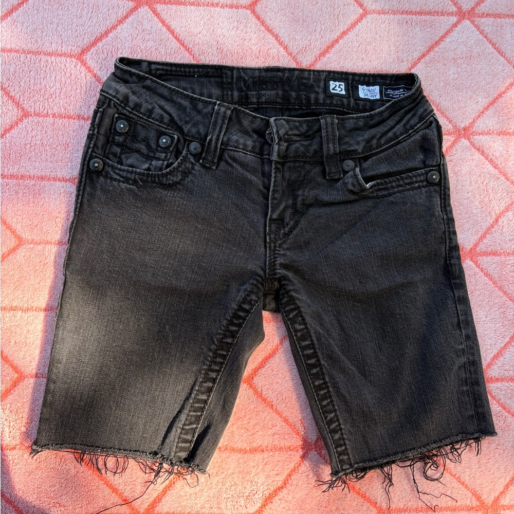 Miss Me Black Denim Bermudas